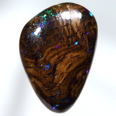 SOLID BOULDER OPAL Sparkles of bright green and blue SEE VIDEO 